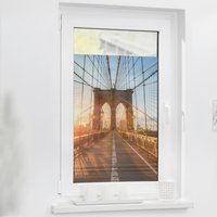 LICHTBLICK Fensterfolie Brooklyn Bridge orange B/L: ca. 100x100 cm von LICHTBLICK