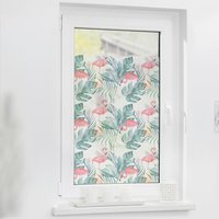 LICHTBLICK Fensterfolie Flamingo rosa grün B/L: ca. 100x100 cm von LICHTBLICK