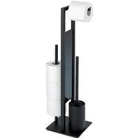 Stand-WC-Garnitur mattschwarz Stahl von Wenko