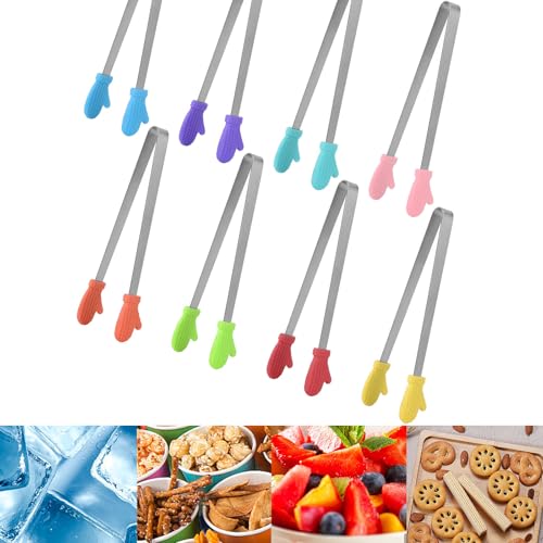 Mini-Zange aus Silikon, kleine Küchenzange, 8 Stück, Kinderzange, bunte Handschuhe, Lebensmittelzange zum Servieren von Lebensmitteln, Eiswürfel, Obst, Toaster, Zucker, Küchenhelfer, 12,7 cm Mini-Zange aus Silikon, kleine Küchenzange, 8 Stück, Kinderzange, bunte Handschuhe, Lebensmittelzange zum Servieren von Lebensmitteln, Eiswürfel, Obst, Toaster, Zucker, Küchenhelfer, 12,7 cm von POCOSER