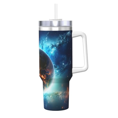 POCUK Blue Earth in The Space Ice Bully mit Griff, wiederverwendbarer Isolierbecher für kalte und heiße Getränke, 1,2 l POCUK Blue Earth in The Space Ice Bully mit Griff, wiederverwendbarer Isolierbecher für kalte und heiße Getränke, 1,2 l von POCUK