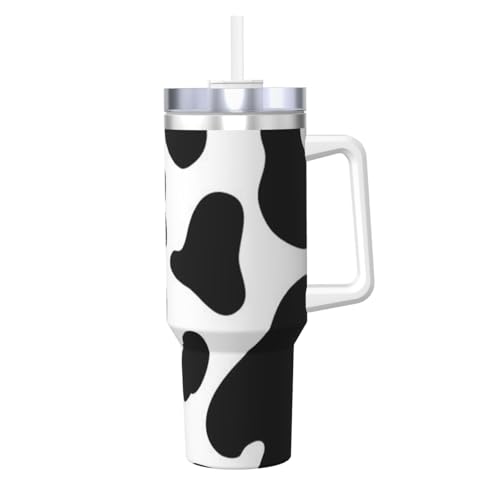 POCUK Cow Spot Ice Bully mit Griff, wiederverwendbarer Isolierbecher für kalte und heiße Getränke, 1,2 l POCUK Cow Spot Ice Bully mit Griff, wiederverwendbarer Isolierbecher für kalte und heiße Getränke, 1,2 l von POCUK
