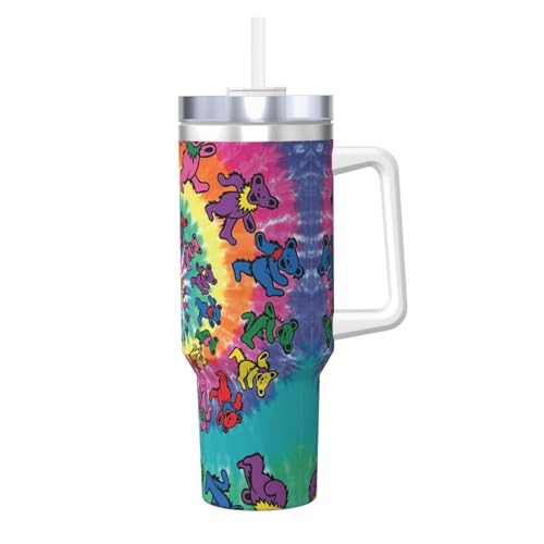 POCUK Dancing Thanksgiving Bear Ice Bully mit Griff, wiederverwendbar, isoliert, für kalte und heiße Getränke, 1,2 l von POCUK