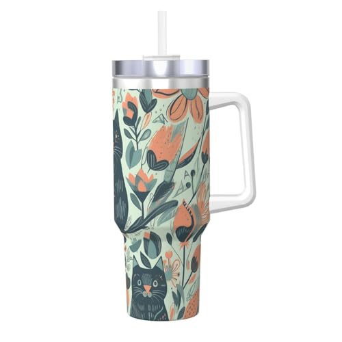 POCUK Funny Cats Birds and Flowers Ice Bully with Handle Reusable Insulated Cup for Cold and Hot Drinks POCUK Funny Cats Birds and Flowers Ice Bully with Handle Reusable Insulated Cup for Cold and Hot Drinks von POCUK