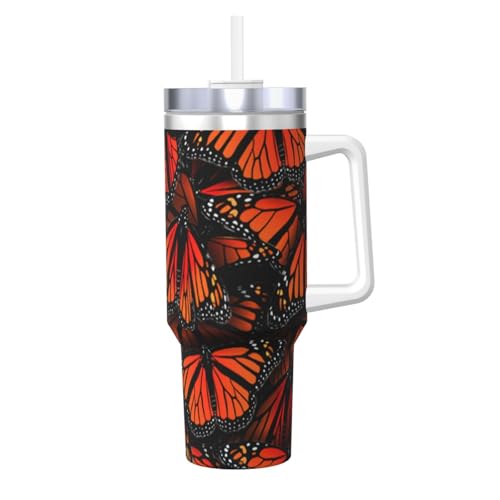 POCUK Monarch Butterflies Ice Bully mit Griff, wiederverwendbar, isoliert, für kalte und heiße Getränke, 1,2 l POCUK Monarch Butterflies Ice Bully mit Griff, wiederverwendbar, isoliert, für kalte und heiße Getränke, 1,2 l von POCUK