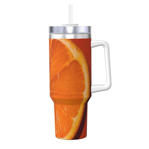 POCUK Orange Slice Ice Bully mit Griff, wiederverwendbarer Isolierbecher für kalte und heiße Getränke, 1,2 l POCUK Orange Slice Ice Bully mit Griff, wiederverwendbarer Isolierbecher für kalte und heiße Getränke, 1,2 l von POCUK