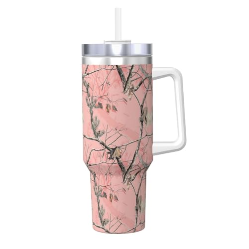 POCUK Pink Leaves Camo Ice Bully mit Griff, wiederverwendbarer Isolierbecher für kalte und heiße Getränke, 1,2 l POCUK Pink Leaves Camo Ice Bully mit Griff, wiederverwendbarer Isolierbecher für kalte und heiße Getränke, 1,2 l von POCUK