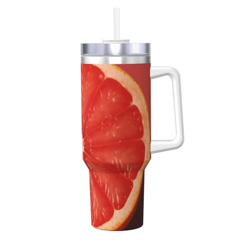 POCUK Pink Ripe Grapefruit Slice 1,2 l Ice Bully mit Griff, wiederverwendbarer Isolierbecher für kalte und heiße Getränke POCUK Pink Ripe Grapefruit Slice 1,2 l Ice Bully mit Griff, wiederverwendbarer Isolierbecher für kalte und heiße Getränke von POCUK