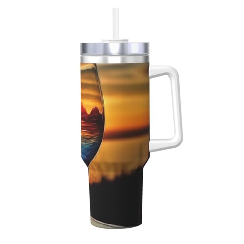 POCUK Sunset Weinglas, Eisbully mit Griff, wiederverwendbar, isoliert, für kalte und heiße Getränke, 1,2 l POCUK Sunset Weinglas, Eisbully mit Griff, wiederverwendbar, isoliert, für kalte und heiße Getränke, 1,2 l von POCUK