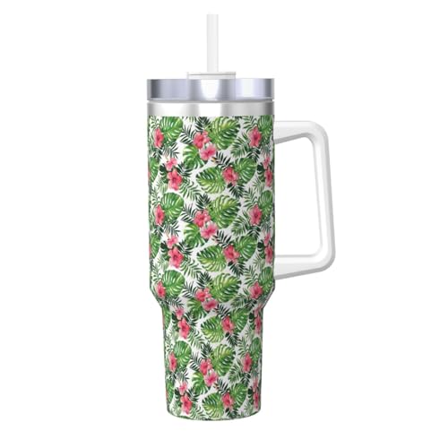 POCUK Tropical Leaves Ice Bully mit Griff, wiederverwendbar, isoliert, für kalte und heiße Getränke, 1,2 l POCUK Tropical Leaves Ice Bully mit Griff, wiederverwendbar, isoliert, für kalte und heiße Getränke, 1,2 l von POCUK