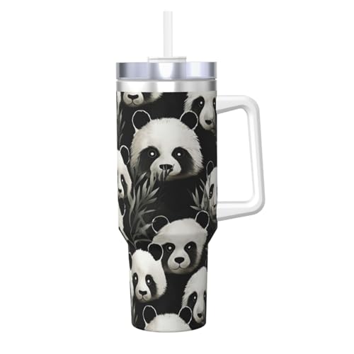 Panda Graphic Black and White Ice Bully with Handle Reusable Insulated Cup for Cold and Hot Drinks Panda Graphic Black and White Ice Bully with Handle Reusable Insulated Cup for Cold and Hot Drinks von POCUK