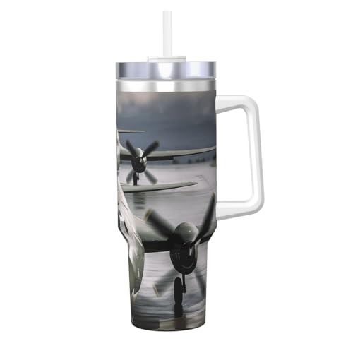 Us Army Plane Ice Bully mit Griff, wiederverwendbar, isoliert, für kalte und heiße Getränke, 1,2 l Us Army Plane Ice Bully mit Griff, wiederverwendbar, isoliert, für kalte und heiße Getränke, 1,2 l von POCUK