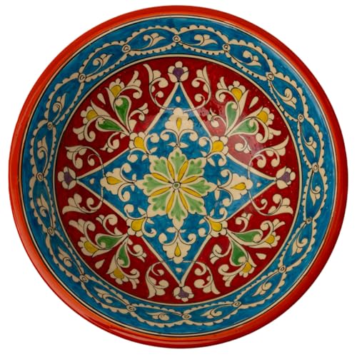 PODARI Lagan Rishtan Keramikteller tief Ø 28,5 cm - Tschukur - Usbekischer Teller mit handbemaltem Design von PODARI