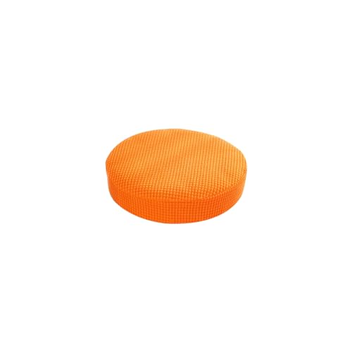 PODAY Runder Barhockerbezug, hochelastischer runder Hockerbezug, Anti-Falten-staubdichter Hocker-Sitzbezug, waschbarer Hockerbezug, 35-42 cm, Orange von PODAY