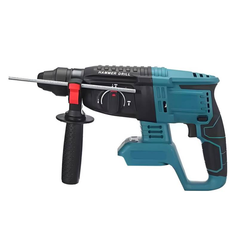 PODOFO Akku-Bohrhammer Multifunktionaler Akku-Bohrhammer Bürstenloser Elektro-Bohrhammer, 4 in 1 Funktionen, 26 mm, für den Heimgebrauch und Bauarbeiten von PODOFO