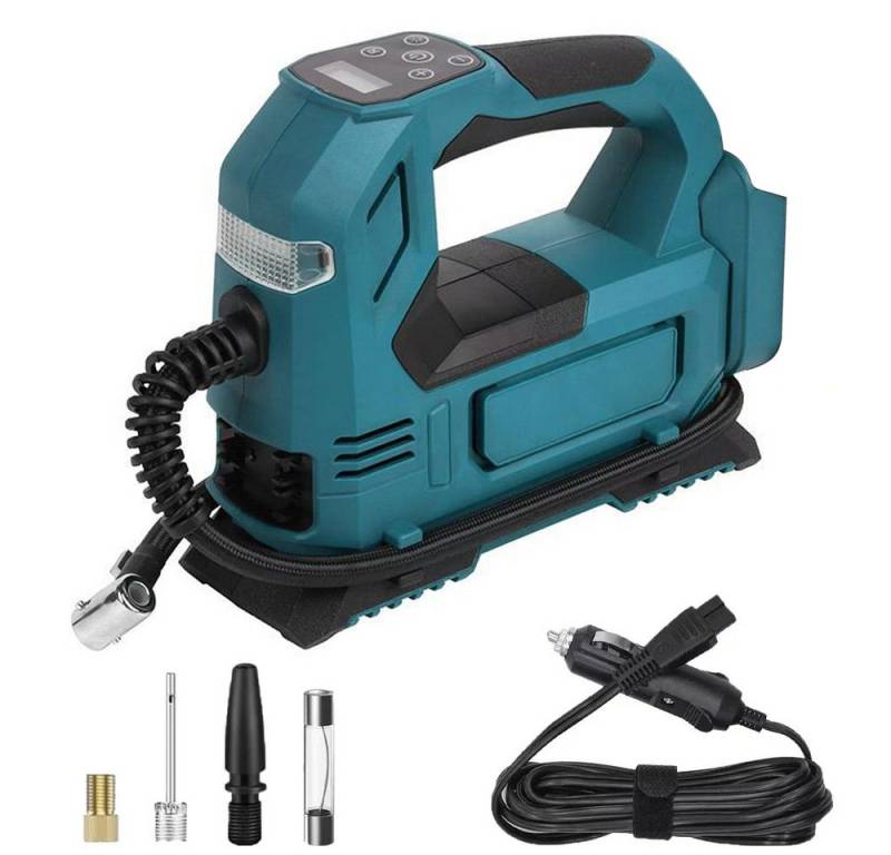 PODOFO Akku-Handkompressor Batteriebetriebene Luftpumpe Mit einem LCD-Display, 5-tlg., Batterien nicht im Lieferumfang enthalten Reifendruckanzeige von PODOFO