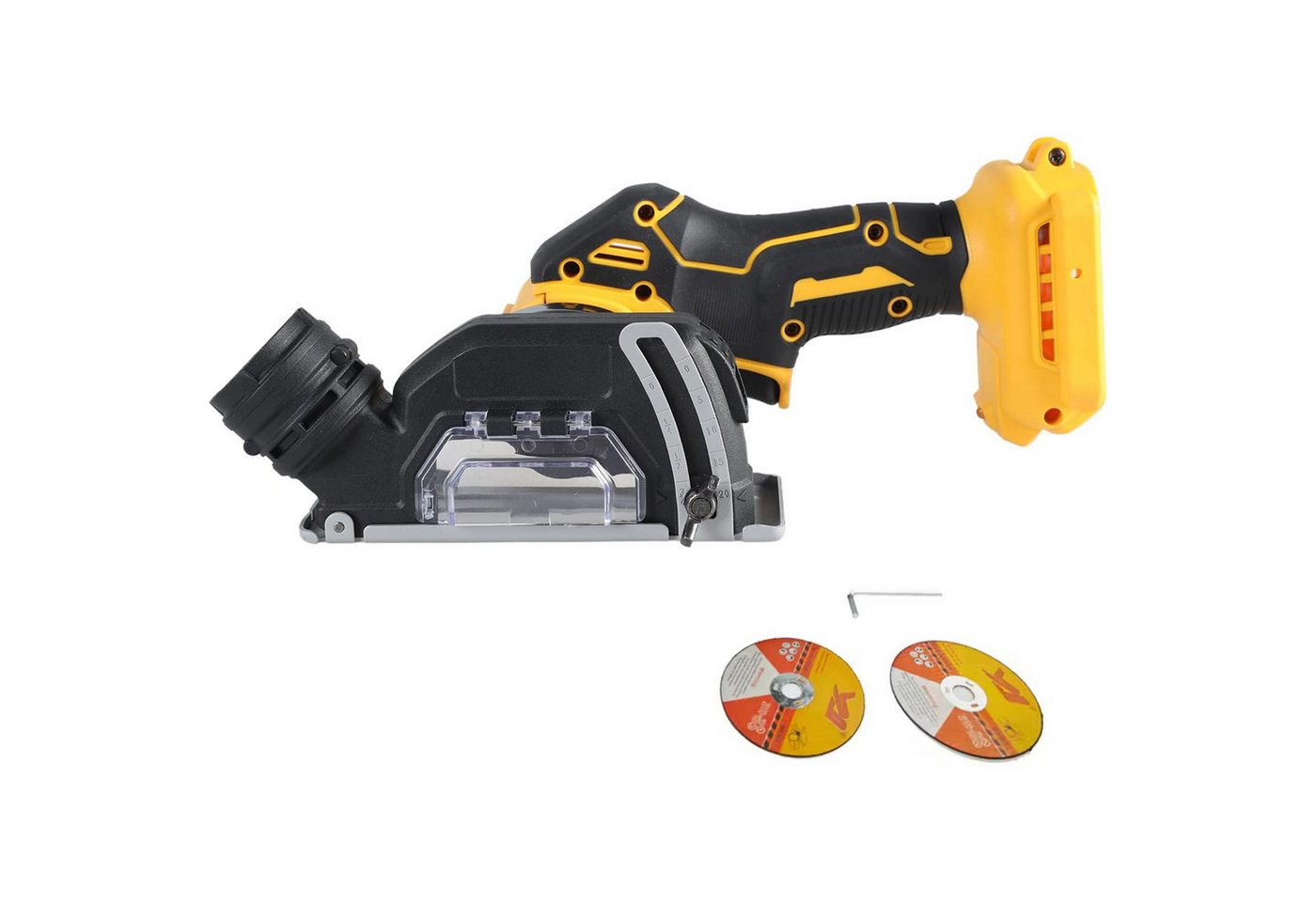 PODOFO Akku-Winkelschleifer Bürstenloser Motor-Schleifer Winkelschleifer, max. 20000 U/min, max. 20000 U/min, 550 W, ohne Akku und Ladegerät von PODOFO