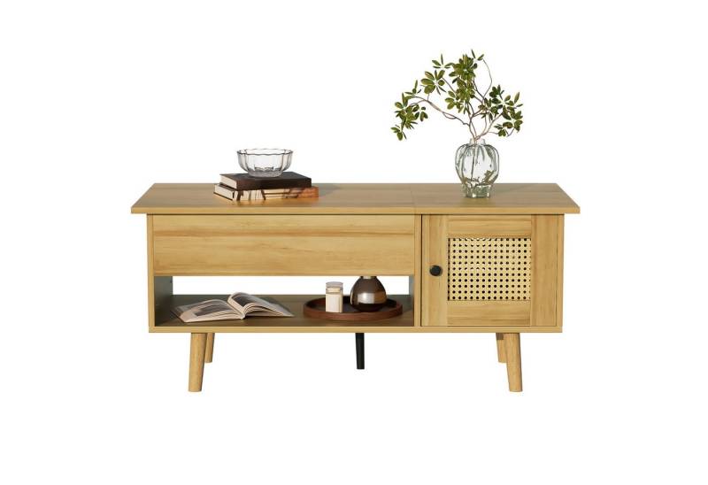 PODOFO Beistelltisch Moderner Couchtisch mit Holzmaserung, Mit Liftfunktion von PODOFO