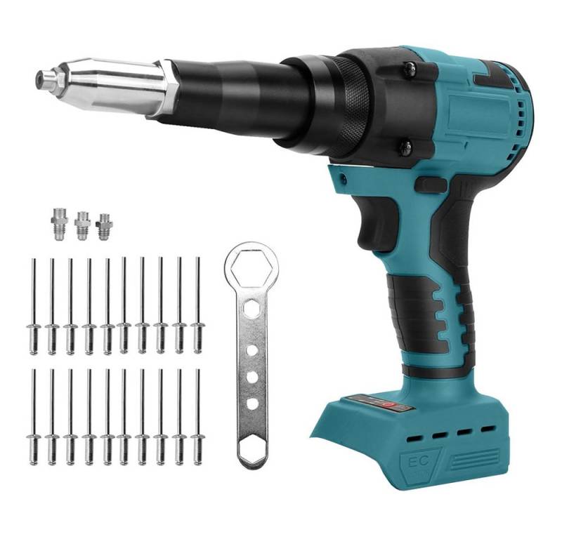 PODOFO Blindnietzange Akkunieter Bürstenlose elektrische Nietpistole LED-Beleuchtung, Enthält drei Adapter 20 Nieten von PODOFO