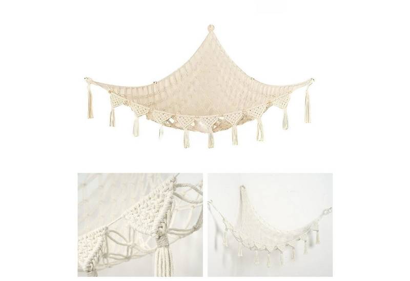 PODOFO Dekohänger Kuscheltier Aufbewahrung Netz, Boho Makramee Stofftier Hängematte von PODOFO