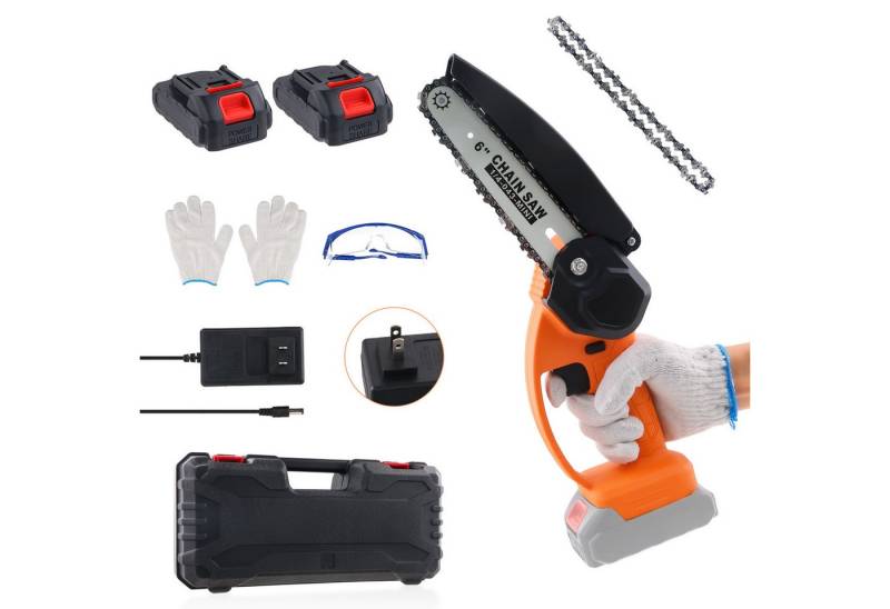 PODOFO Elektro-Kettensäge 12/6" Akku-Kettensäge bürstenlos Power Tools 21V von PODOFO