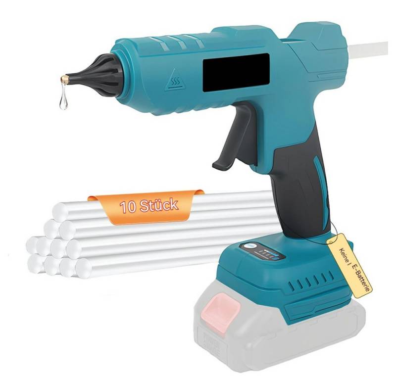 PODOFO Heißklebepistole Kabellose Klebepistole mit 10 Heißklebesticks, (10 St), Batterien nicht im Lieferumfang enthalten 100 W von PODOFO