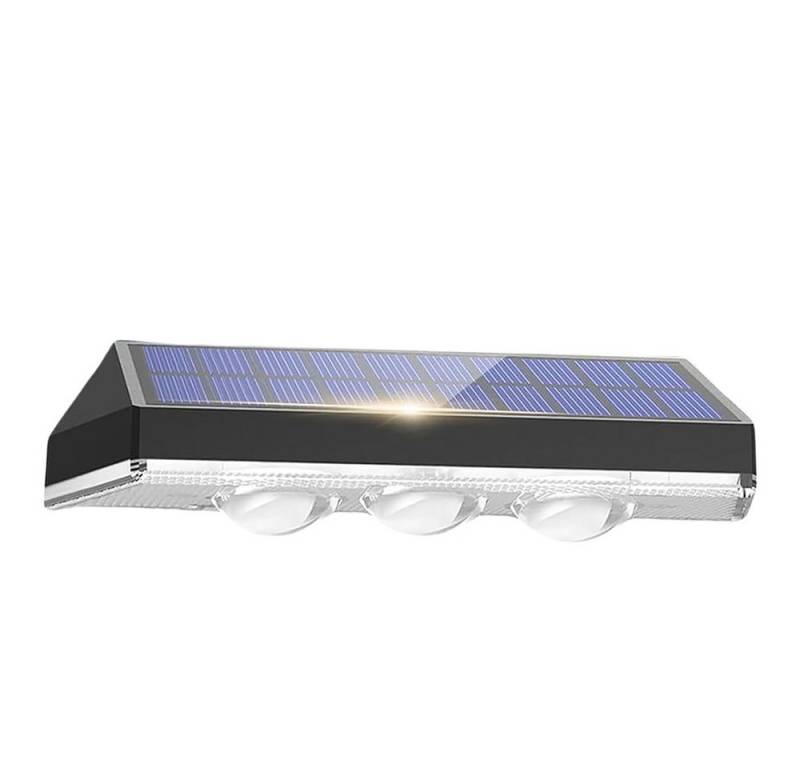 PODOFO LED Solarleuchte Solar Außenleuchten Zaunleuchten 3LED & 9 Farben Hell IP65 Wasserdicht, Warmes Weiß und farbenfroh von PODOFO