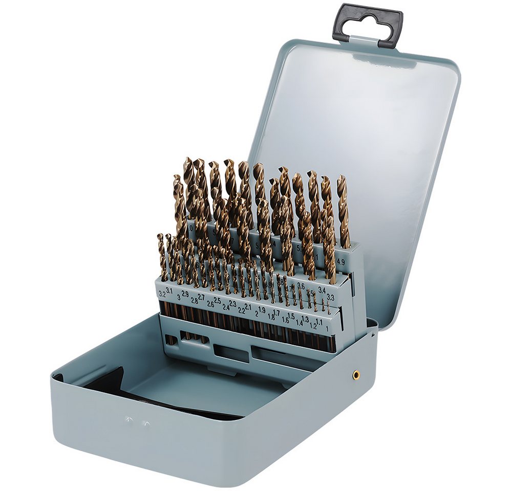 PODOFO Metallbohrer Metallbohrer 51tlg Metall-Spiralbohrer-Set Spiralbohrer Metall, (51-tlg), 51tlg kobalthaltig von PODOFO