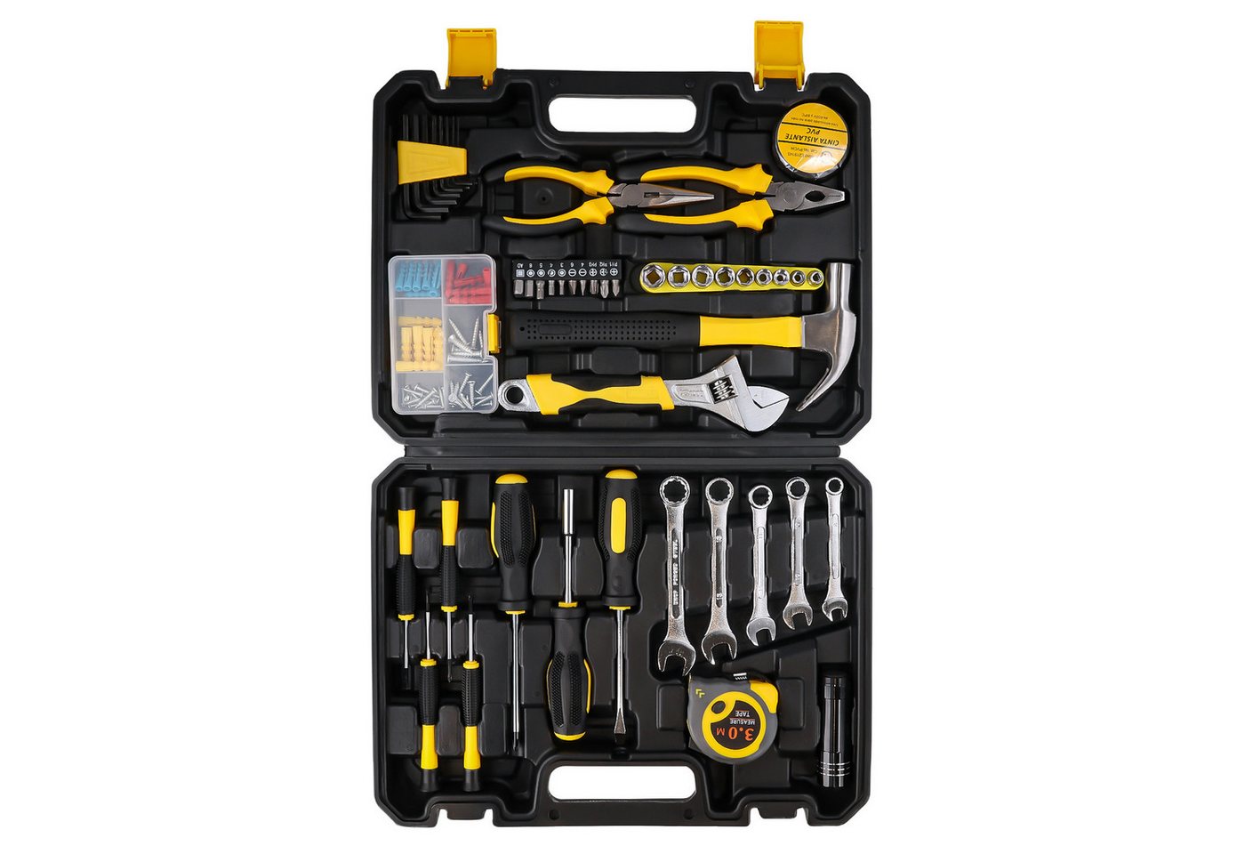 PODOFO Montagewerkzeug Montagewerkzeug Haushalts-Hardware-Handwerkzeug-Kombination 88tlg, (88-tlg), 88tlg Werkzeugbox für den täglichen Gebrauch von PODOFO