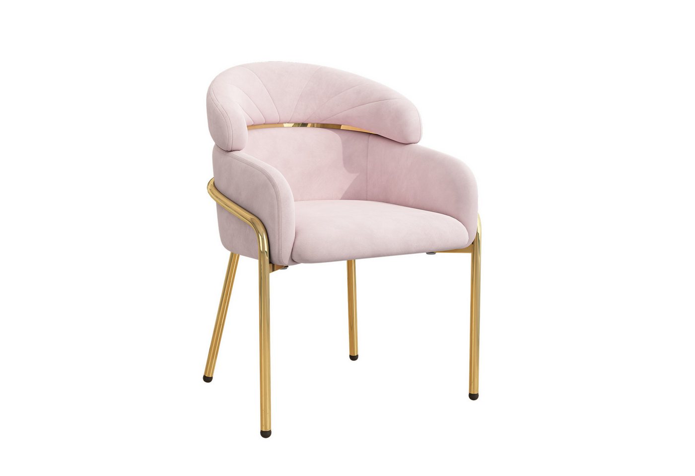 PODOFO Polsterstuhl Polsterstuhl Esszimmerstuhl Schlafzimmer mit vier Metallbeinen, Samt, Luxus von PODOFO