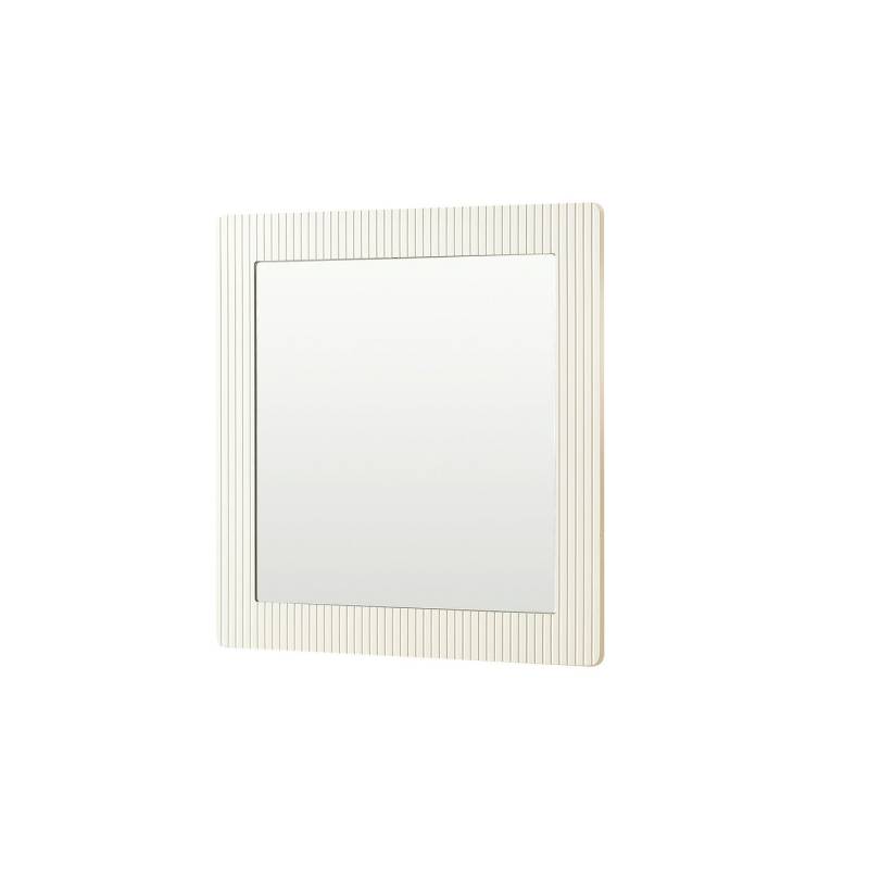 PODOFO Spiegel Spiegel Quadratischer Wandspiegel 80 x 80cm weißem Rahmen in Holzoptik von PODOFO