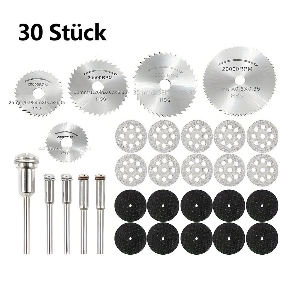 PODOFO Trennscheibe Holzbearbeitung Metallschleif- und Trennscheiben 30tlg, (30-tlg), 22/25/32/35/44 mm von PODOFO