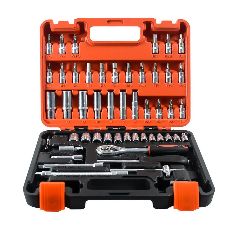 PODOFO Werkzeugkoffer Werkzeugkoffer Ratschenschraubenschlüsselsatz 53-teiliges Set (53 St) von PODOFO