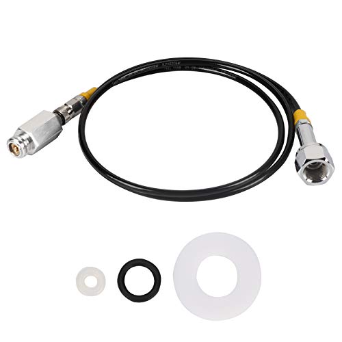 CO2 Auffüllen W21.8 RPV Adapter Set, 1,7m Schlauch mit CGA320 Gewinde, Hochdruck Gummi - Kupfer Verbindung - Einfaches Umfüllen, langlebig & kompatibel für Soda, Bier & Geträ von PODSJD