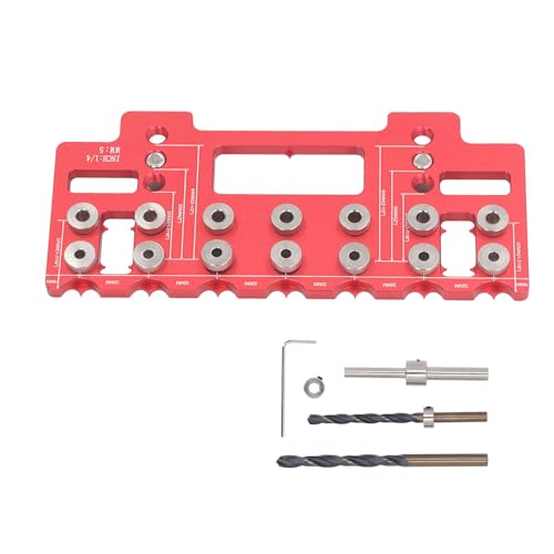 Cabinet Shelf Pin Jig Bohrschablone - Langlebiges Aluminium & gehärteter Stahl, Präziser 32mm Lochabstand, Für Möbelschrank & Regal, 5mm Dicke, Stabil & Vielseitig von PODSJD
