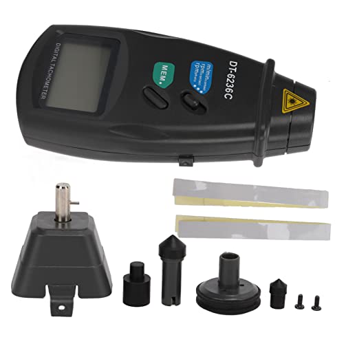 Digital Tachometer 2 in 1 optoelektronisch und kontaktlos - Hohe Präzision Drehzahlanzeige mit automatischer Speicherfunktion für Motor und Fahrzeugherstellung von PODSJD