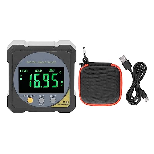 Digitaler Winkelmesser Messgerät - 4x90° Messbereich, ±0,2° Hohe Genauigkeit, Beleuchtetes LCD Display, IP54 Wasserdicht, Magnetisch für Metallflächen, Tragbar & Kompakt von PODSJD