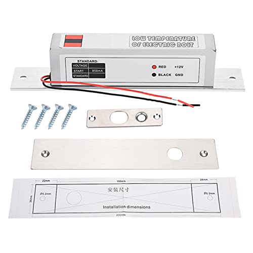 Elektrisches Türschloss Mortise Lock, NC Modus, 12V, Low Temperature Design, Hochleistungs Schließsystem - Ultra Niedriger Energieverbrauch, Stabile Elektronische Türverriegelung von PODSJD