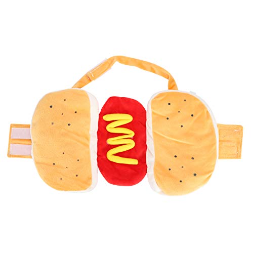 Hot -Dog -Kostüm für Hunde - süßes Haustier -Outfit, weiches Baumwollmaterial, sichere Haken- und Schleifenbefestigung, für Haustiere Aller Größen, Optionen mit Mehreren Größen (Type 1) von PODSJD