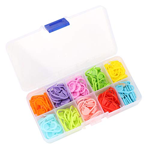 Maschenmarkierer Strickzubehör, Kunststoff, langlebig, verrutschsicher, 50 Stück bunt - Leicht & schonend, ideal für Stricken, Häkeln &, Anfänger & Profis von PODSJD