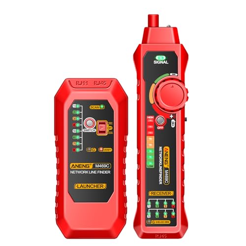 Multifunktionsnetzwerkkabel -Tester, LAN -Line -Finder, RJ11 RJ45 -kompatibel - genaue Kabeltests, gebaut - in Taschenlampe, Warnung mit niedriger Spannung und DIY -Netzwerk (type 2) von PODSJD