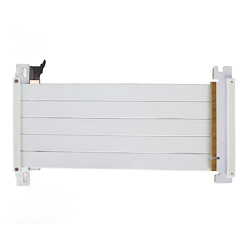 PCIE 4.0 X16 Riserkabel mit 180° Doppelanschluss – Hochgeschwindigkeits GPU Verlängerung 40 cm Weiß für RTX 4090 RX 7900 XT, flexibel & EMV geschützt für vertikale Montage von PODSJD