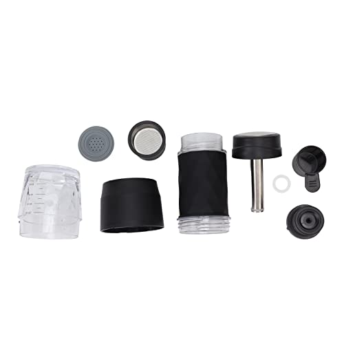 PODSJD Hand Kaffeebereiter, tragbare manuelle Kaffeemaschine aus Edelstahl und ABS, 80ml Wassertank, kompatibel mit gemahlenem Kaffee & Kapseln – 18bar Druck, abnehmbar, rutschfest, (Schwarz) von PODSJD