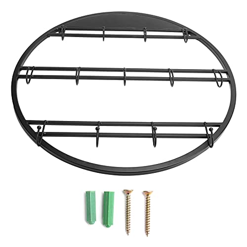 PODSJD Wandmontierter Kaffeetassenhalter Organizer - Multifunktionale Küchenablage für Tassen, Schlüssel und Kleinigkeiten in Schwarz von PODSJD