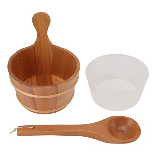 Sauna -Eimer und Kögelset, Premium -Zedernholz, Leck - Proof -Liner, 5,3 Liter - hohe Temperatur, bequemer Griff, ideal für Sauna Spa und Duschkonsum von PODSJD