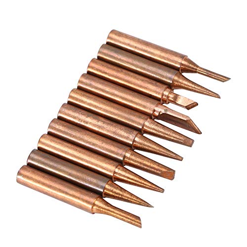 Lötkolbenspitzen Kupfer verzinnt, 10er Set, niedrig Temperatur, kompatibel 936 937 938 - Einfach zu verzinnen & langlebig, ideal für Elektronik Löten & Reparatur, vielseitiges Löten Werkzeug von PODSJD