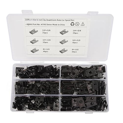 U Mutter Clip U Förmig mit Zwei Gewindelöchern Robuste Befestigung Metall Stabil für Auto Zug Flugzeug Montage (225pcs) von PODSJD