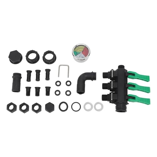 Y Verteiler 12mm Gartenschlauch, 3 - Absperrventil, PE T - Stück 25mm Doppelanschluss - Unabhängige Schalter, Druckmessgerät, Ideale Wasserverteilung für Bewässerung und Y Verteiler 12mm Gartenschlauch, 3 - Absperrventil, PE T - Stück 25mm Doppelanschluss - Unabhängige Schalter, Druckmessgerät, Ideale Wasserverteilung für Bewässerung und von PODSJD