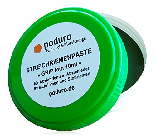 Streichriemenpaste » PODURO GRIP « Chromoxid Abziehpaste für Abziehleder und Streichriemen zum Messer schärfen von PODURO