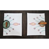 "Set Von 4 Anhängern "Fleur Orange" Mit Blumenmotiv." von PODZEtextile